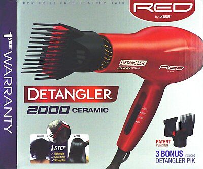 Red By Kiss 2000 Ceramic Detangler Hair Blow Dryer Double Layer Pik #Bd10N product