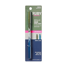Load image into Gallery viewer, Ruby Kisses Waterproof Matte &amp; Metallic Duo Eyeliner- Rme04(green/blue)
