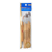 Load image into Gallery viewer, Gold Finger Professional Nail Art Brush Set With Round Acrylic Brushes-gb02
