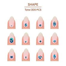 Load image into Gallery viewer, Gold Finger Multi-shape Glue On Nail Art Rhinestones-nar11(tiffany)
