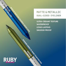 Load image into Gallery viewer, Ruby Kisses Waterproof Matte &amp; Metallic Duo Eyeliner- Rme04(green/blue)
