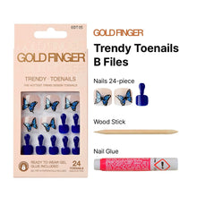 Load image into Gallery viewer, Goldfinger Trendy Press On Fake Toenail Wider Fit-gdtw
