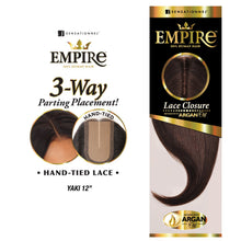 Load image into Gallery viewer, Sensationnel 100% Human Hair Empire 3-way Parting Lace Closure - Yaki 12"
