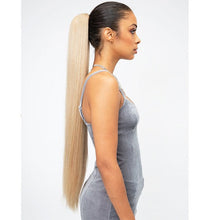 Load image into Gallery viewer, Janet Collection Synthetic Noir Everytime Drawstring Ponytail - Olivia Long 34"

