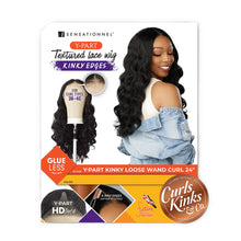 Load image into Gallery viewer, Sensationnel Curls Kinks&amp;co Textured Lace Wig - Y-part Kinky Loose Wand Curls 24

