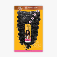 Load image into Gallery viewer, Sensationnel Curls Kinks &amp; Co Textured Clip In Human Hair Blend Hair Extension 9pcs - Wild One 14 Inch
