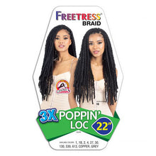 Load image into Gallery viewer, Shake N Go Freetress Synthetic Hair Crochet Braids - 3x Poppin' Loc 22"
