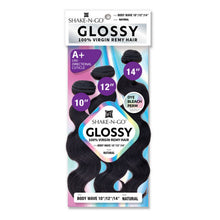 Load image into Gallery viewer, Shake N Go Virgin Remy Hair Weave Glossy 3 Bundles Body Wave 10"12"14"
