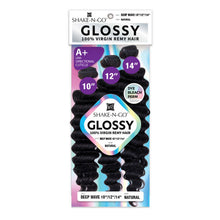 Load image into Gallery viewer, Shake N Go Virgin Remy Hair Weave Glossy 3 Bundles Deep Wave 12"14"16"
