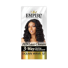 Load image into Gallery viewer, Sensationnel Human Hair Empire 3-way Parting Lace Closure - Ocean Wave 12"
