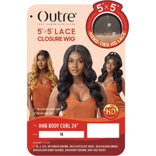 Load image into Gallery viewer, Outre Human Hair Blend 5x5 Lace Closure Wig - Hhb Body Curl 24"
