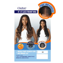 Load image into Gallery viewer, Outre 4x4 Lace Front Wig - Middle Part French Curl Box Braids 26&quot;
