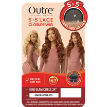 Load image into Gallery viewer, Outre Human Hair Blend 5x5 Lace Closure Wig - Hhb-glam Curls 24&quot;
