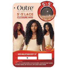 Load image into Gallery viewer, Outre Human Hair Blend 5x5 Lace Closure Wig - Hhb-malaysian Deep 26"
