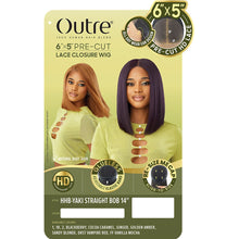 Load image into Gallery viewer, Outre 6x5 Pre-cut Lace Closure Wig - Human Hair Blend - Yaki Straight Bob 14
