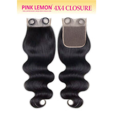 Load image into Gallery viewer, 15a Pink Lemon Unprocessed Virgin Remi Hair Closure - 4x4 Body Wave 14&quot;
