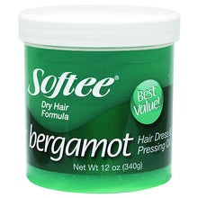 Load image into Gallery viewer, [Softee] Bergamot Hair Dress &amp; Pressing Oil Dry Formula Green 12Oz
