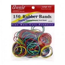 Load image into Gallery viewer, Annie 150 Count Large Rubber Bands 1&quot; Assorted Color #3150 Elastic Hair Ties
