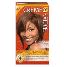 Load image into Gallery viewer, [Creme Of Nature] Argan Oil Exotic Shine Hair Color Dye Medium Warm Brown 7.3
