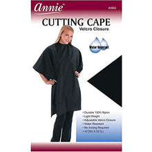 Load image into Gallery viewer, Annie Cutting Cape 43&quot; X 52&quot; Black #3903 100% Nylon Water Resistant
