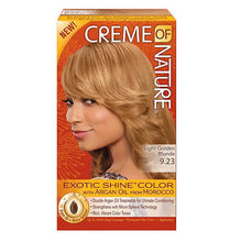 Load image into Gallery viewer, [Creme Of Nature] Argan Oil Exotic Shine Hair Color Dye Light Golden Blonde 9.23
