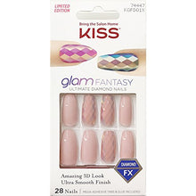 Load image into Gallery viewer, Kiss Glam Fantasy Ultimate Diamond Press On 28 False Nails Long Kgfd01X [6 Pack]

