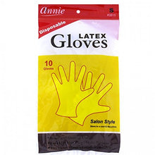 Load image into Gallery viewer, Annie Disposable Latex Gloves Lightly Powdered 10 Count Salon Style [#3815 Small]
