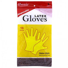 Load image into Gallery viewer, Annie Disposable Latex Gloves Lightly Powdered 10 Count Salon Style [#3817 Large]
