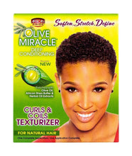 Load image into Gallery viewer, [African Pride] Olive Miracle Conditioning Curls &amp; Coils Texturizer 1 Kit
