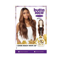 Load image into Gallery viewer, Sensationnel Human Hair Blend Butta Hd Lace Front Wig - Loose Beach Wave 28&quot;
