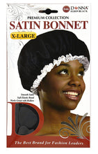 Load image into Gallery viewer, Donna Premium Collection X-Large Black Satin Bonnet
