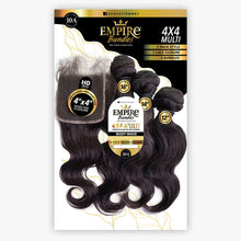 Load image into Gallery viewer, Sensationnel Empire Bundles Human Hair 4x4 Multi Pack - Body Wave 10, 12, 14
