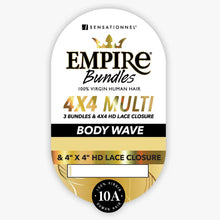 Load image into Gallery viewer, Sensationnel Empire Bundles Human Hair 4x4 Multi Pack - Body Wave 18, 20, 22
