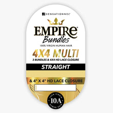 Load image into Gallery viewer, Sensationnel Empire Bundles Human Hair 4x4 Multi Pack - Straight 10, 12, 14
