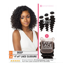 Load image into Gallery viewer, Sensationnel B&amp;n 4x4 Lace Closure Bundle Deal Deep 18"
