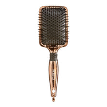 Load image into Gallery viewer, Red Blow Dry Friendly Lose Gold Paddle Brush Square
