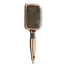 Load image into Gallery viewer, Red Blow Dry Friendly Lose Gold Paddle Brush Square
