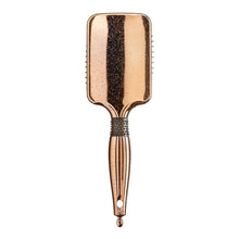 Load image into Gallery viewer, Red Blow Dry Friendly Lose Gold Paddle Brush Square
