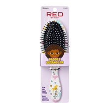 Load image into Gallery viewer, Red Paddle Detangler Brush Unicorn
