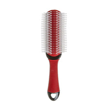Load image into Gallery viewer, Red 9 Row Nonslip Detangle Brush Red
