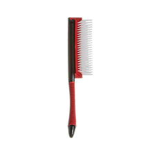 Load image into Gallery viewer, Red 9 Row Nonslip Detangle Brush Red
