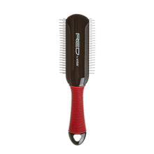 Load image into Gallery viewer, Red 9 Row Nonslip Detangle Brush Red
