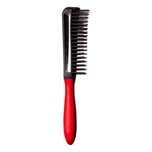 Load image into Gallery viewer, Red 9 Row Glide &amp; Define Detangling Brush Flexible Black
