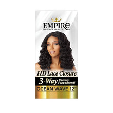 Load image into Gallery viewer, Sensationnel Human Hair Empire 3-way Parting Lace Closure - Ocean Wave 12&quot;
