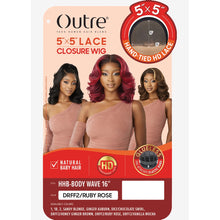 Load image into Gallery viewer, Outre Human Hair Blend 5x5 Lace Closure Wig - Hhb-body Wave 16&quot;
