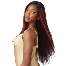 Load image into Gallery viewer, Outre Human Hair Blend 5x5 Lace Closure Wig - Hhb Yaki Straight 26&quot;

